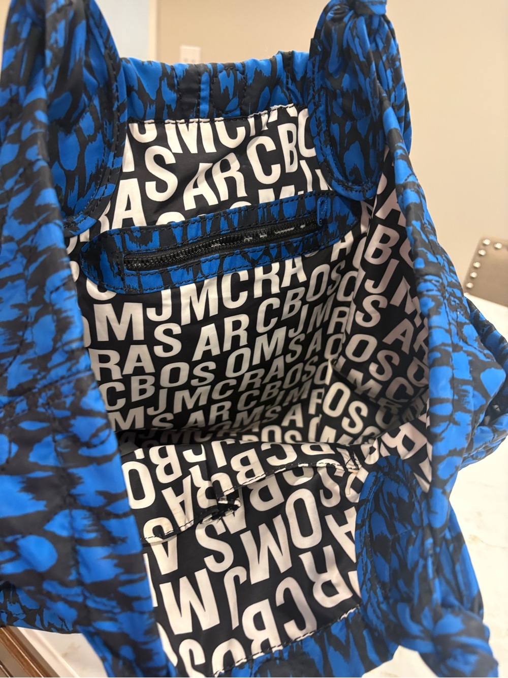 Marc By Marc Jacobs Blue and Black Patterned Tote - Picture 3 of 6